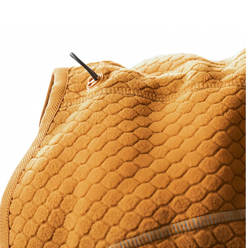 Fleece texture and zip detail