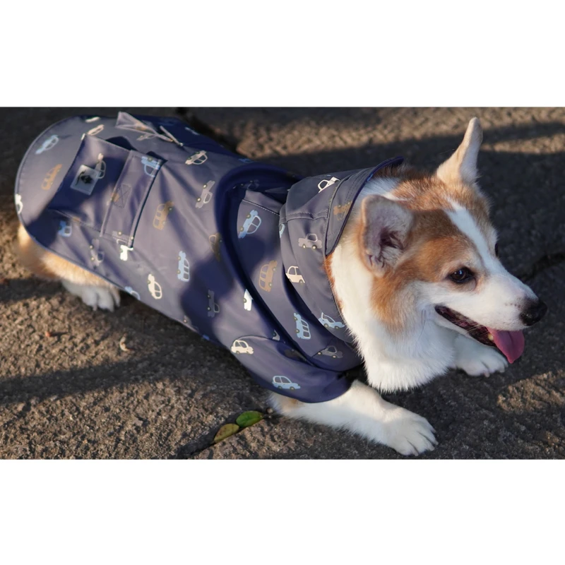 Vehicle-Print Dog Raincoat