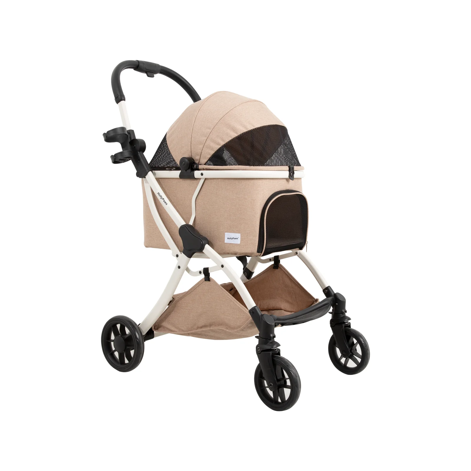 Wheat Brown lightweight pet stroller in a clean product view