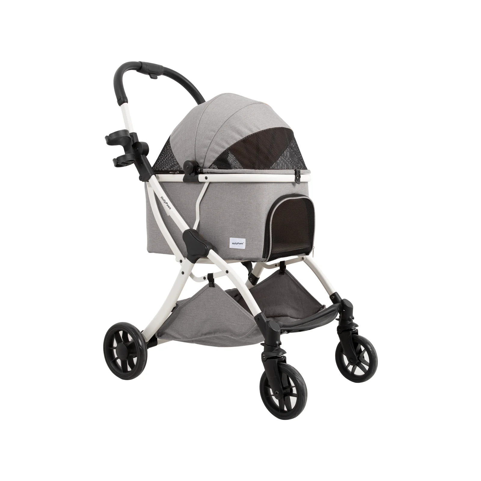 Mist Grey lightweight pet stroller in a clean product view