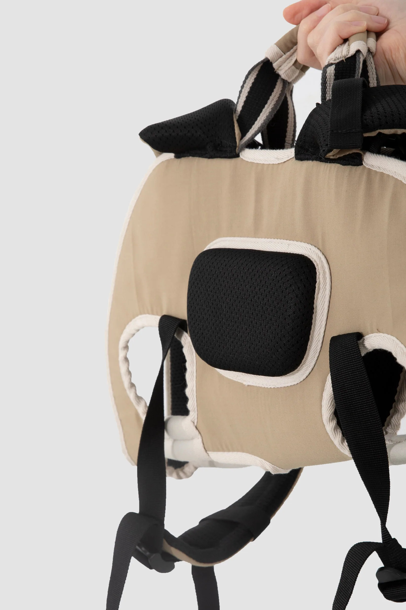 Close-up of the rear padded mesh panel