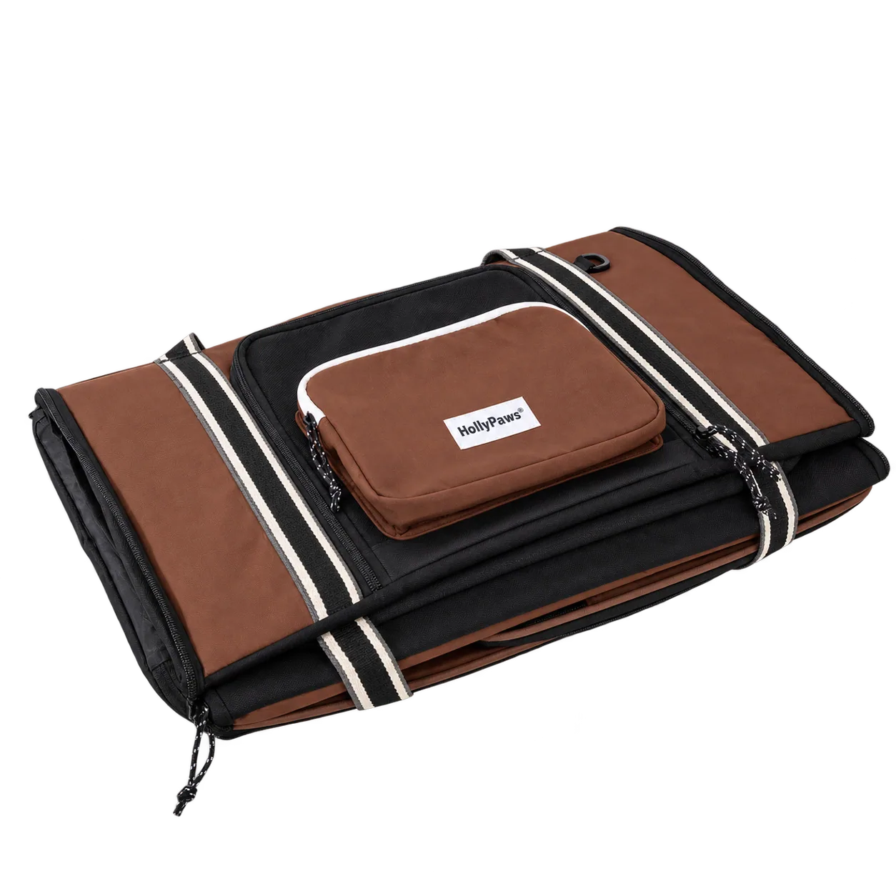 Carrier folded down for storage
